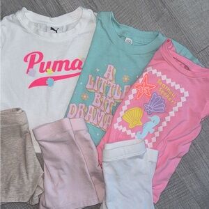 - White, Pink, and blue shirts